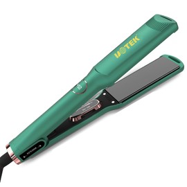 UOTEK Flat Iron 1.5 Inch Hair Straightener 1 1/2" Ionic Salon Hair Flat Iron with PTC Heating Plate Portable Hair Straightener (Green)
