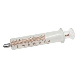 VAN 1-6187-07 White Hard Injection Cylinder, Lock End, 1.1 fl oz (30 ml)