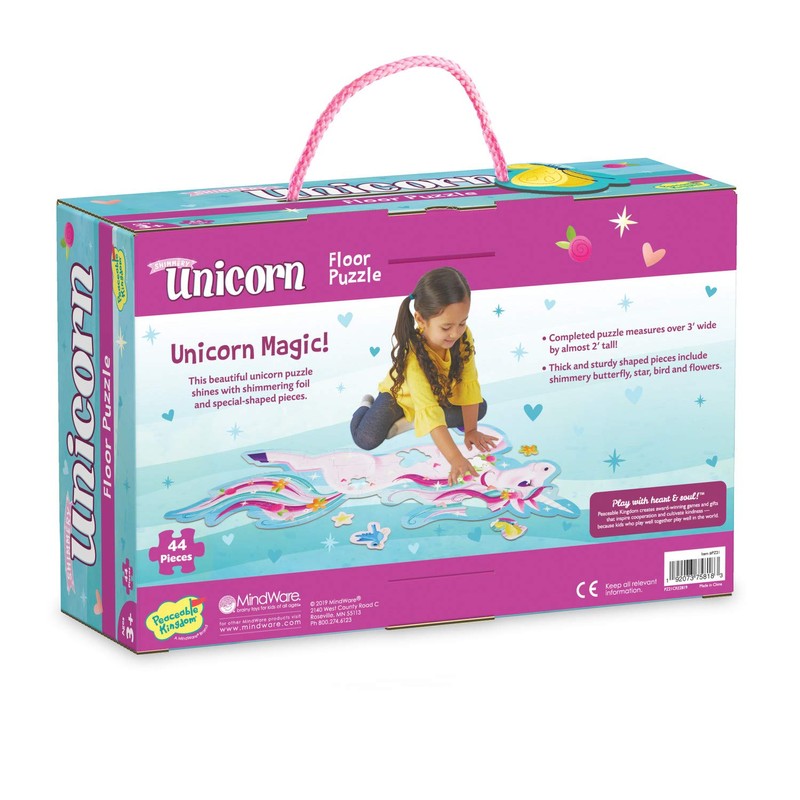 Peaceable Kingdom Shimmery Unicorn Floor Puzzle, 1 EA