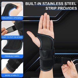 Muñequeras de Soporte，Muñequera Para Aliviar El Túnel Carpiano, Férula De Sujeción De Muñeca Más Resistente, Muñequera Ajustable Con 3 Soportes, Soporte Ligero Y Transpirable, Muñequera Para Hombres Y Mujeres （Izquierda-L (20-27)