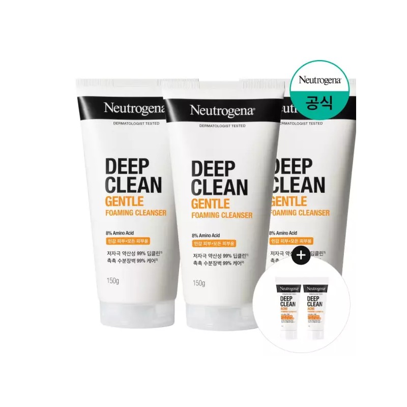 딥클린 젠틀폼 150g x3+(증) 아크네폼 10g 2개 Deep Clean Gentle