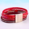 Leather Wrap Bracelet Boho Cuff Bracelets Crystal Bead Bracelet with