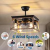 Dalouguan Farmhouse Ceiling Fan with Light, 4-Light Walnut Caged Ceiling