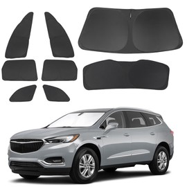8PCS Windshield Sun Shade Custom Fit for 2018-2024 Buick Enclave Accessories Foldable Sunshade Side Rear Window Shade Cover Full Set Privacy Protection Keeps Car Cool