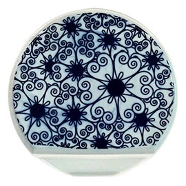 Ichiryu Kiln Flower Pattern "Japanese Crest" IM Half Moon Plate 06206033