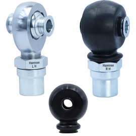 1.25" Heim Joint Rod End Kit, 1 1/4" Heim Joints Panhard Rod End Kit for Traction Bars Tie Rod kit LH and RH Thread Steering Joints with Spacer Tube Adapters Jam Nuts Rubber Seals