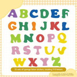 910Pcs Foam Letter Stickers, Foam Letters for Crafts of Adhesive A-Z Alphabets for Kids Crafts and Educational Use