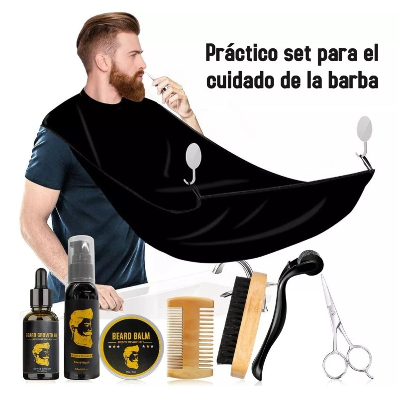 NIBEAUSL Kit Barba Cuidado Para Hombres, Set Herramientas De Aseo