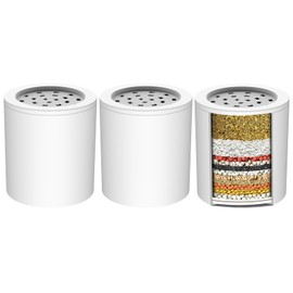 Cobbe 20 Stage Shower Filter Cartridge for Hard Water Showerhead Filters - 3 Pack Replaceable Cartridges - High Output Shower Water Filter for Chlorine and Harmful Substances Removal