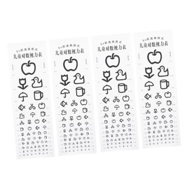 iplusmile 4pcs Boy Girl Eye Chart Standard Visual Acuity Testing Charts for Home School and Clinic Design for Easy Identification and Use