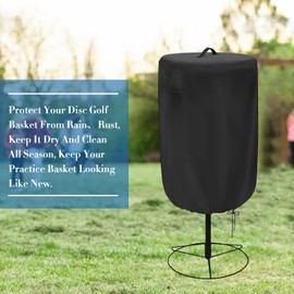 Ligebul Disc Golf Basket Cover,Universal Golf Discs Baskets Cover Waterproof Flying Disc Golf Practice Basket Covers Chain Disk Golf Basket Cover Outdoor Indoor Black-26''D x35''H