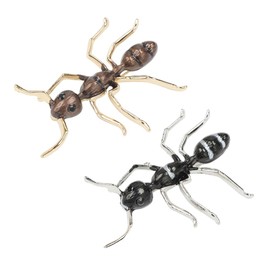 Opexicos 2Pcs Simple stripe enamel big ant brooch exaggerated insect Pin Brooches Accessories