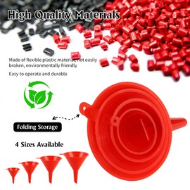 6 Piece Filling Funnel Set, Plastic Oil Funnel with Long Neck, with Hose & Strainer, Universal Car Petrol Fuel Funnel Set for Car, Workshop & Household