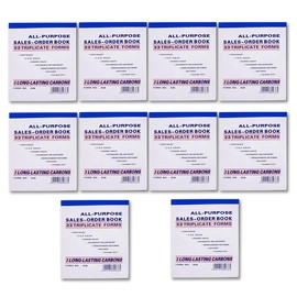 Sales Order Book 33 Triplicate Forms Carbonless 3 Copy's - Wholesale Lot of 10