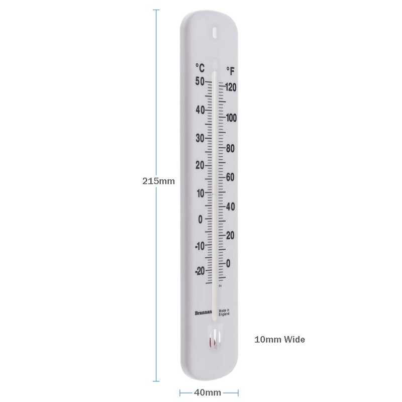Room Thermometer 215mm - Made in UK for Home Office