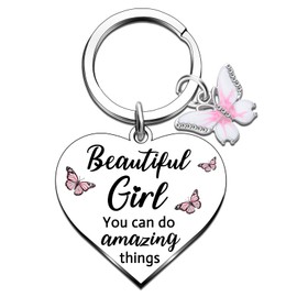MigPio Teenager Girl Gift Ideas Teen Girl Gifts Trendy Stuff Inspirational Motivational Gifts for Sister Friend Daughter Butterfly Charms Keychain Birthday Christmas Gift for Girls