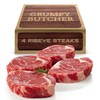 Grumpy Butcher Large Ribeye Steaks, 4 Pack (12 oz each)
