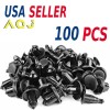 AQJ 100 Pcs Set Plastic Rivet Car Fender Bumper Push