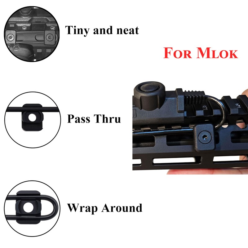 Ficero Metal Pressure Switch Cable Guides for M-LOK System, Flashlight