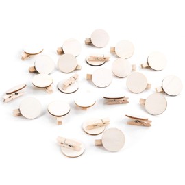 Logbuch-Verlag 24 Wooden Pegs Advent Calendar Craft Round Wooden Disc 3.2 cm Natural for Crafts & Labelling Clip Craft Supplies
