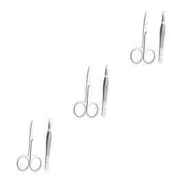 Healeved 3 Sets Professional Eyebrow Trimmer Clip Stainless Steel for Grooming Compact Easy to Carry