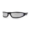 Retro Slit Thin Narrow Rectangle Curved Wrap Sport Plastic Sunglasses