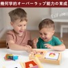 EsiFare かたはめパズル 木製 知育幾何学パターンブロック モンテッソーリおもちゃ 図形学習 色彩感覚 幾何学ハウスデザインおもちゃ 面白い 知育パズル