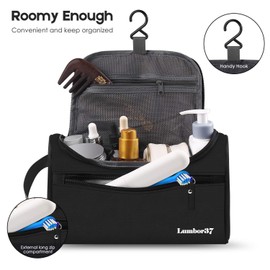 Lumbor37 Bolsa de Aseo de Viaje Colgante Organizador y Baño Dopp Higiene Kit con Gancho para Accesorios de Viaje Artículos de Tocador Baño, Afeitado y Maquillaje para Hombres y Mujeres