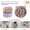 Silicone Slow Feeder Cat Bowl, 5.4'' Elevated Cat Slow Feeder