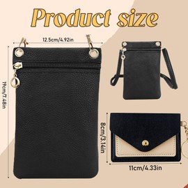 Handytasche zum Umhängen,Kleine Umhängetasche Damen mit Geldbörse,PU Leder Handy Umhängetasche Damen,Mini Crossbody Schultertasche Handytasche,Handytasche Damen Breiter Gurt Abnehmbarer Schultergur