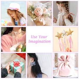 Beadthoven 10Rolls 500 Yards Organza Ribbon Roll 3/8" Wide Fabric Sheer Ribbon Trim Cord in Bulk Mixed Color for Gift Wrapping Hair Bows Crafts Christmas Party Decor Jewelry Making