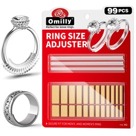 Ring Sizer Adjuster for Loose Rings, 99 Pcs Invisible Ring Guards | Ring Size Adjuster Kit with Spacers for Women Men (Transparent, Grey, Nude)