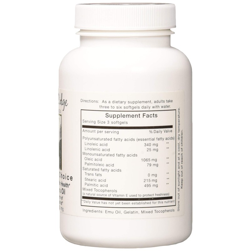 Thunder Ridge Emu Products 100% Pure Oil Softgels, 90 Count