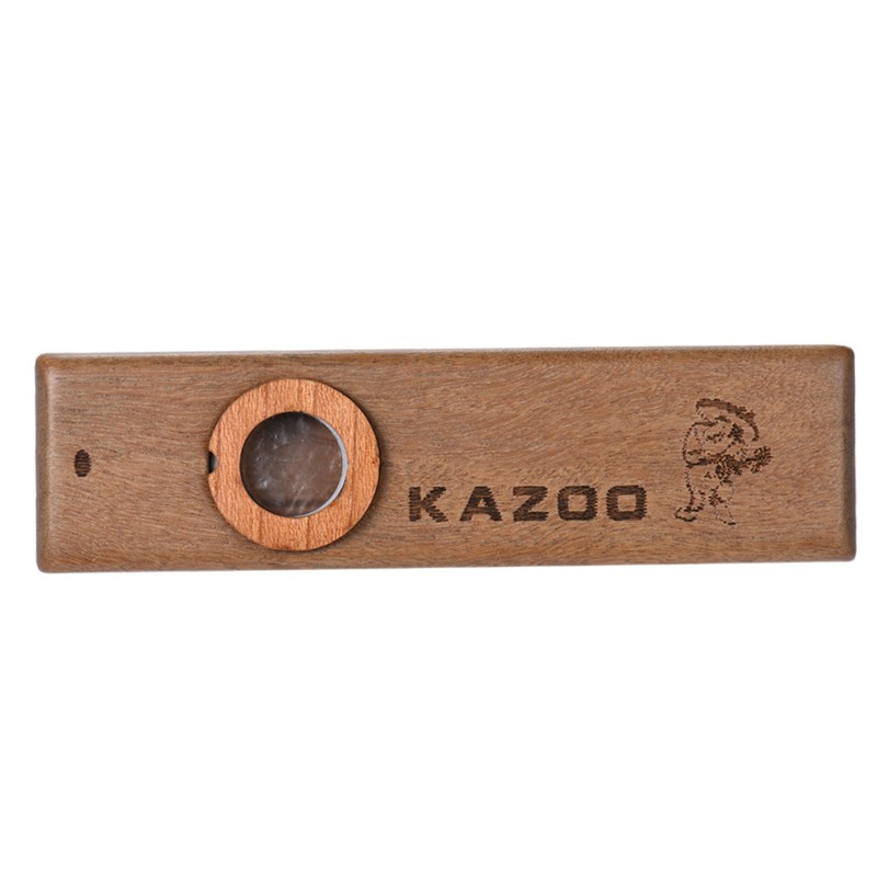 Wooden Kazoo Musical Instrument Ukulele Guitar Partner Wood Harmonica with