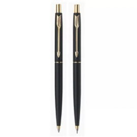 Parker Classic Set Black & Gold Ballpoint Pen & 0.5 Pencil New In Bx Made In Usa