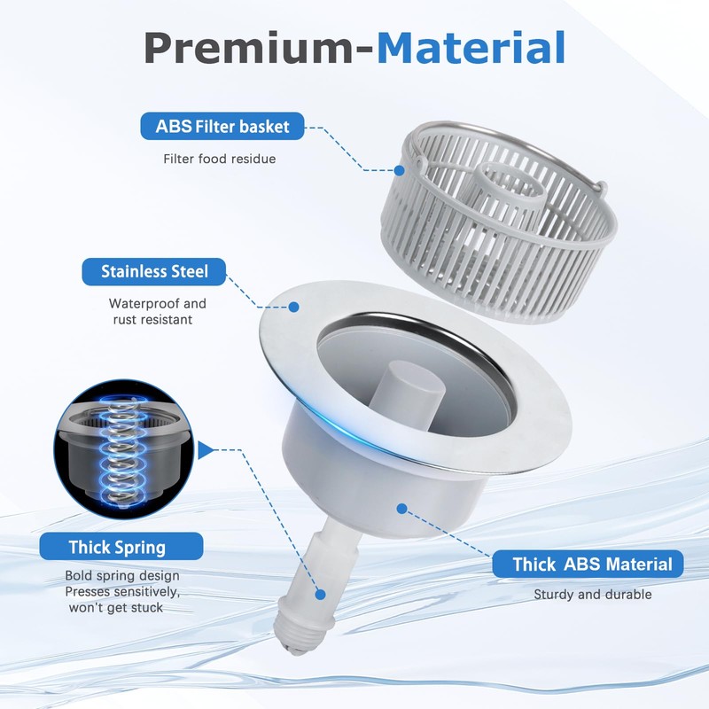 Minicoco Kitchen Sink Plug 3 in 1 Kitchen Sink Strainer