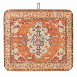 Wohuny Dish Drying Mat Boho Bohemia Drying Mat for Kitchen Counter Tribal Vintage Rustic Burnt Orange Dish Pads Absorbent Microfiber Machine Washable 16""x18"", LXL20240611-SHZF07346ZDBAWOH