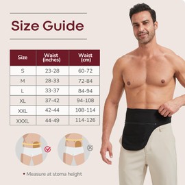 DERAYMI Ostomy Belt, Stealth Belt for Ostomy Bag Men and Women, Colostomy Bags Supplies Adjustable Ostomy Support Belt, Black, Suitable for Sports, Swimming and Outdoor Activities (XL)