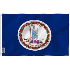 Anley Fly Breeze 3x5 Foot Virginia State Polyester Flag - Vivid Color and Fade proof - Canvas Header and Double Stitched - Virginia VA State Flags with Brass Grommets 3 X 5 Ft