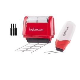 LEGILINER Set of 2: one Double 3/4" Boxes and one 3/8" Double line and a Free Ink Refill