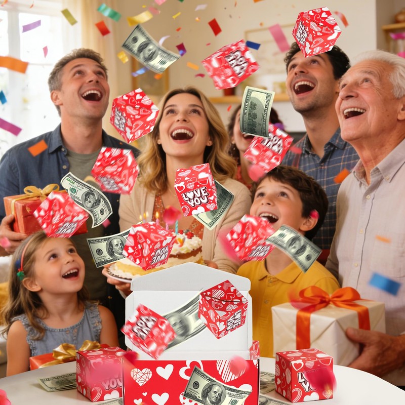 NefosLeuki Surprise Gift Box Explosion for Money,Valentines Pop-Up Explosion Gifts