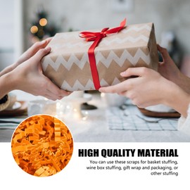2 LB Fluorescent orange Crinkle Cut Paper Shred Filler Great for Gift Wrapping, Basket Filling, Birthday, Wedding, Valentine's Day, Mardi Gras, 2024 New Year Party Decorations Filling Supplies