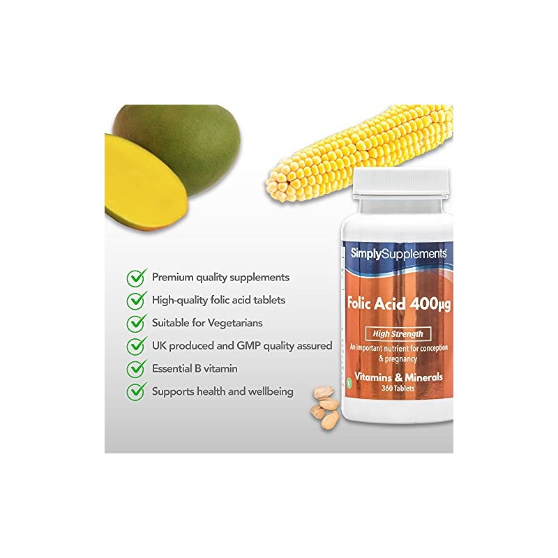 Folic Acid (Vitamin B9) 400mcg | 360 Tablets = Up