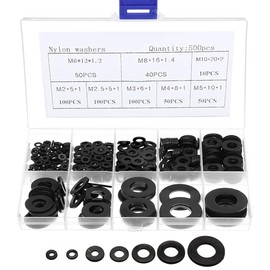 Nylon Flat Washer, Flat Washer, M2-M10 M2-M10 Mment Kit, Nylon Insulation, Flat Washer, Storage Case, Repair, Convenient Tool, 500 Pieces