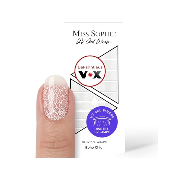 Original Miss Sophie UV Gel Nagelfolien I 20 ultra-dünne Nagellack-Streifen