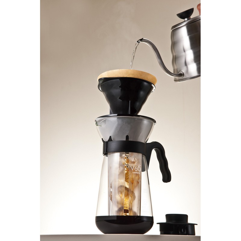Hario V60 "Fretta" Hot and Iced Coffee Maker, 700ml, Black