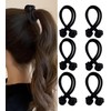 Docena De Liga De Nudo para Cabello, color Negro, Resistente,