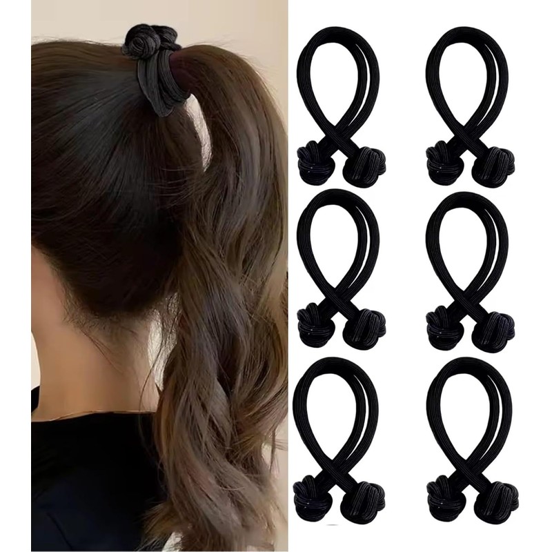 Docena De Liga De Nudo para Cabello, color Negro, Resistente,