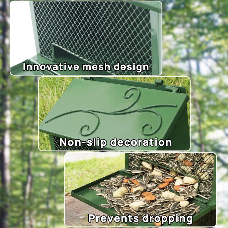Gavinjitao Metal Squirrel Feeder, Squirrel Feeders for Outside Hanging Nesting
