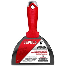 6" Stainless Steel Drywall Joint Knife - LEVEL5 | Pro-Grade | Metal Hammer End | Sheetrock Gyprock Plasterboard Mud | 5-506